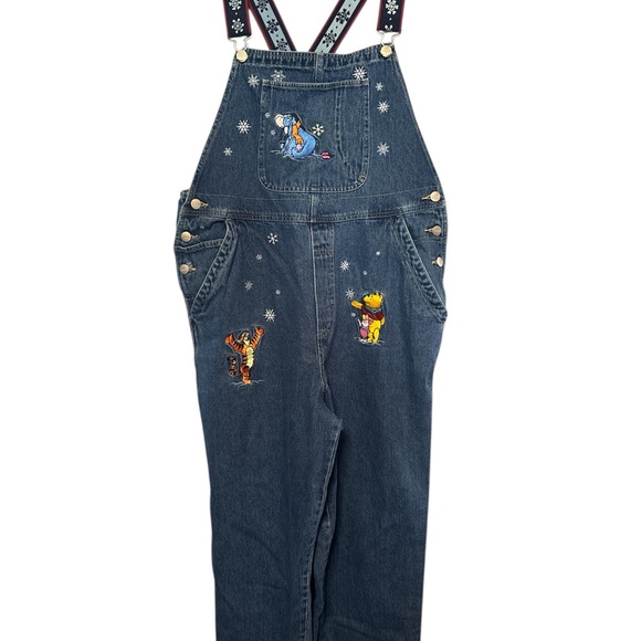 Disney Pants - Disney Blue Denim Overalls with Winnie the Pooh Characters
